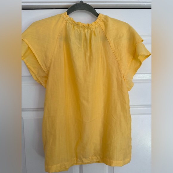 Cloth & Stone Yellow Ruffled V-Neck Top - Picture 5 of 7